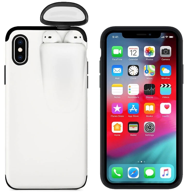 Iphone Case with Airpods Holder