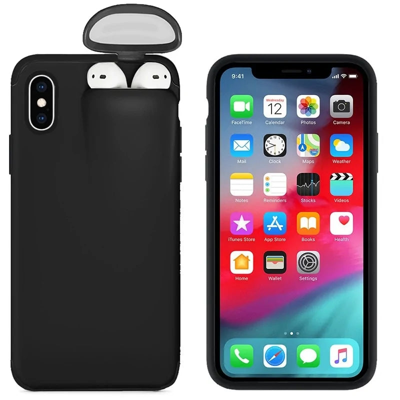 Iphone Case with Airpods Holder