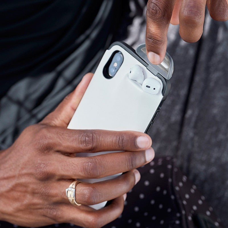 Iphone Case with Airpods Holder