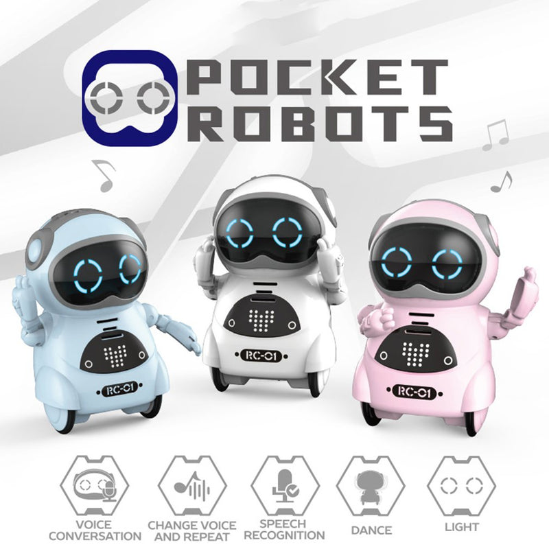 Mini Pocket Robot Talking Walk Music Dance Light Voice Recognition