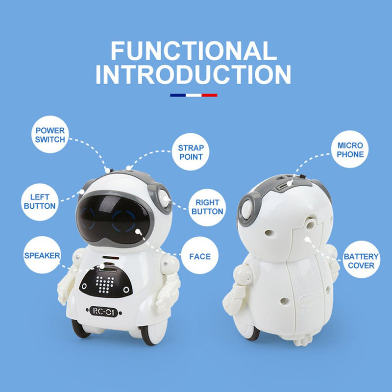 Mini Pocket Robot Talking Walk Music Dance Light Voice Recognition