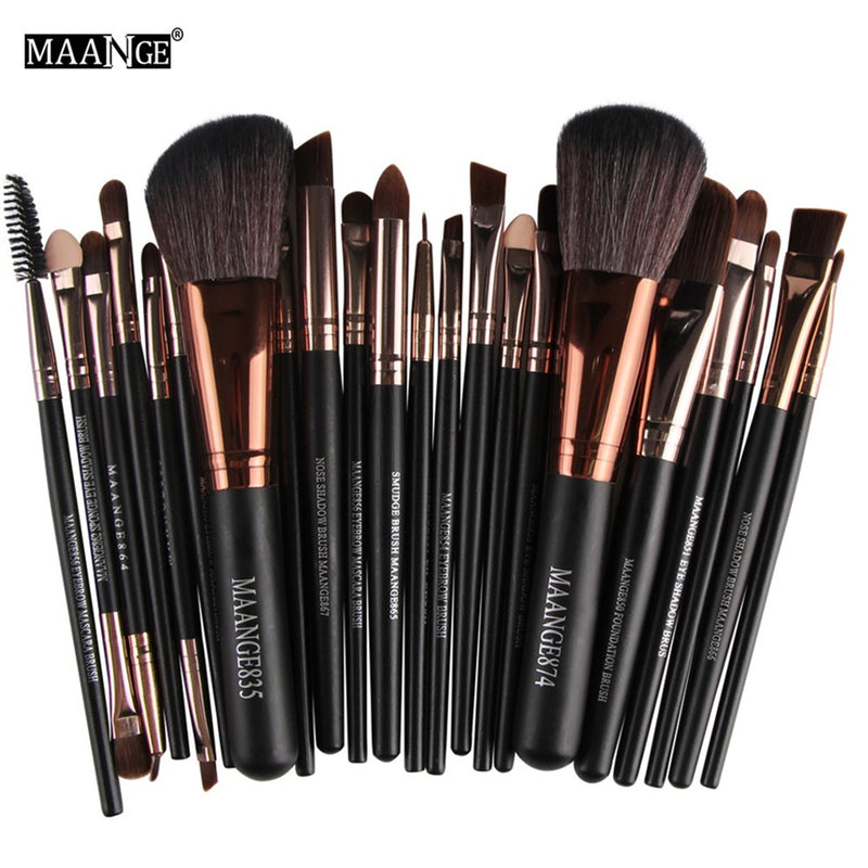 MAANGE 20/22Pcs Beauty Makeup Brushes Set Cosmetic Foundation Powder Blush Eye Shadow Lip Blend Make Up Brush Tool Kit Maquiagem